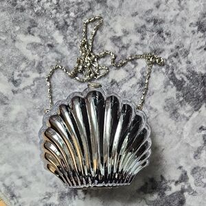 Vintage Walborg Black Shell Clutch with Silver Trim